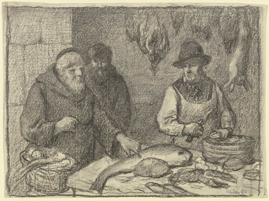 Mönch beim Fischhändler from Otto Scholderer