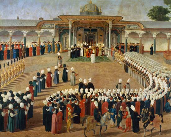 Reception at the Court of Sultan Selim III (1761-1807) at the Topkapi Palace from Ottoman School