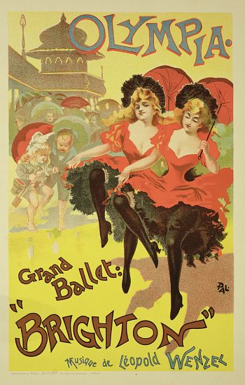 Reproduction of a poster advertising the ballet 'Brighton', Theatre Olympia from Pal