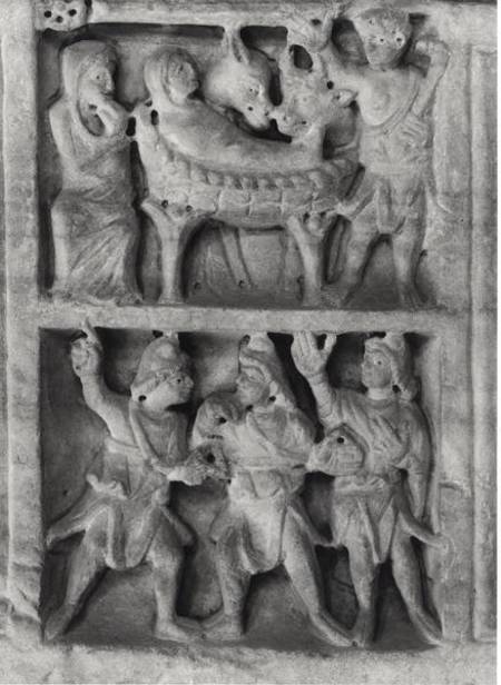 Detail of a relief from the Sarcophagus of the Nativity from Paleo-Christian