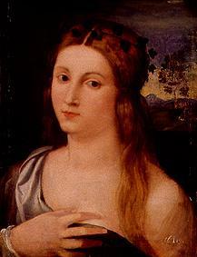 Brustbild eines Mädchens. from Palma il Vecchio (eigentl. Jacopo Negretti)