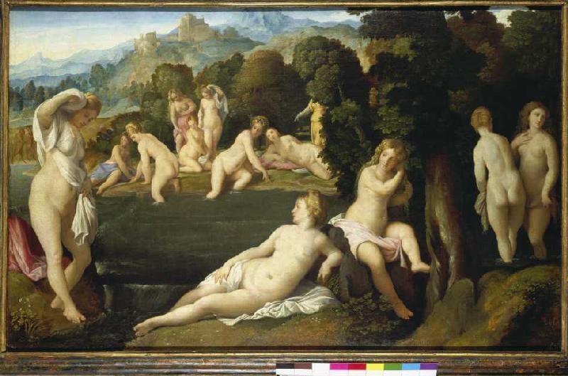 Diana entdeckt den Fehltritt der Callisto. from Palma il Vecchio (eigentl. Jacopo Negretti)