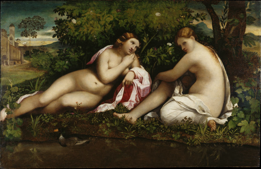 Zwei ruhende Nymphen (Jupiter in Gestalt der Diana und Kallisto?) from Palma il Vecchio (eigentl. Jacopo Negretti)