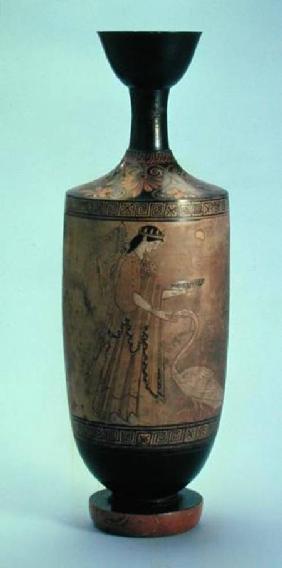 Attic white-ground Lekythos with Artemis and a swan