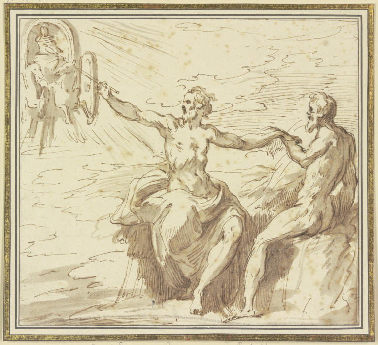 Prometheus holt das Feuer vom Sonnenwagen und belebt den Menschen from Paolo Farinati