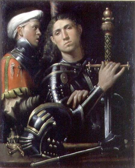 Portrait of a Military Captain with his Squire from Paolo Morando Cavazzola