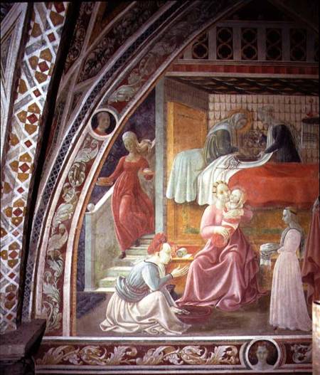 The Birth of the Virgin, detail from the fresco cycle of The Lives of the Virgin and St. Stephen, fr from Paolo Uccello