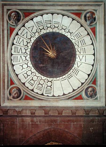 Canonical clock with the heads of four prophets from Paolo Uccello