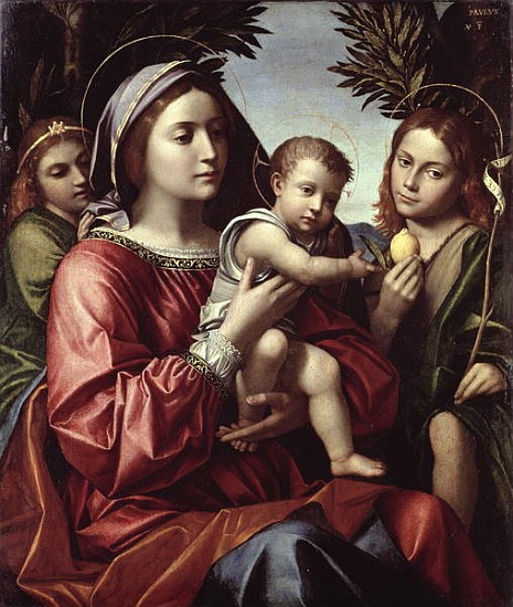 The Virgin and Child, St. John the Baptist and an Angel from Paolo (Il Cavazzola) Morando