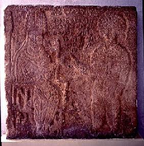 Rare stele showing Artabanus V, the last Parthian king, investing Khwasak, the satrap of Susa: he ha