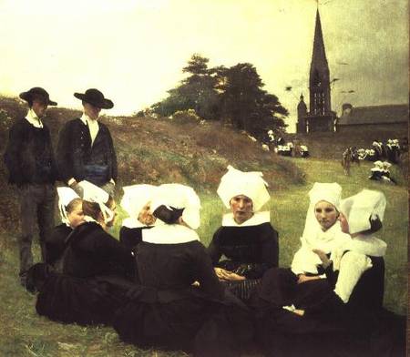 Breton Women Sitting at a Pardon from Pascal A.J. Dagnan-Bouveret