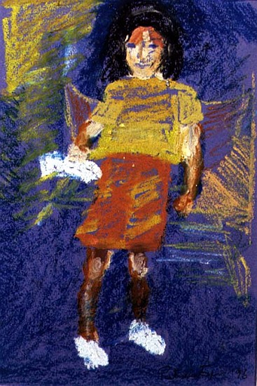 Just Hayley, 1996 (oil & pastel on paper)  from Patricia  Espir
