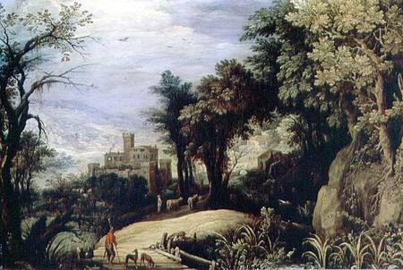 Landscape with Huntsmen from Paul Brill or Bril