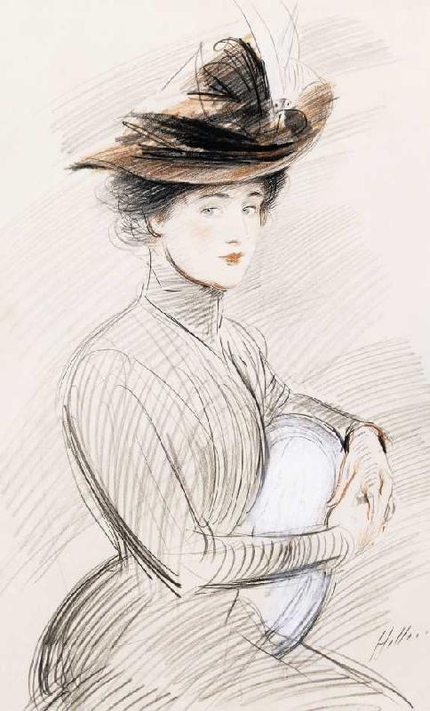 Bildnis einer eleganten Dame. from Paul César François Helleu