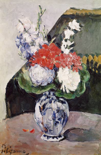 Flowers in Small Delft Vase. from Paul Cézanne