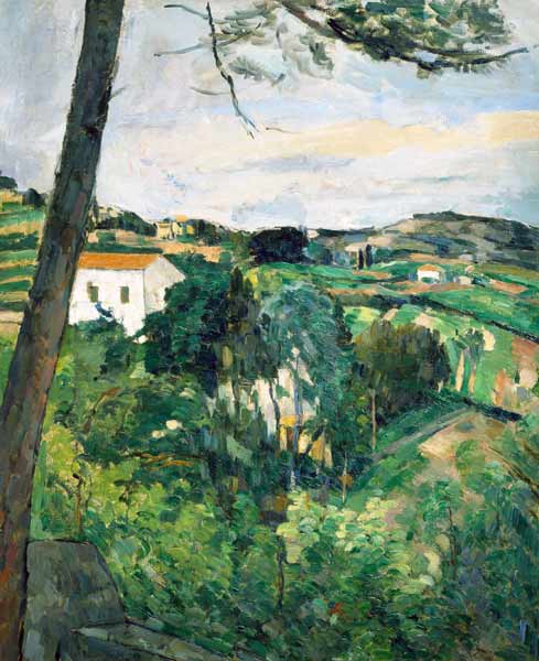 Landscape with red roof or The pine at the Estaque, 1875-76 (see also 287551) from Paul Cézanne