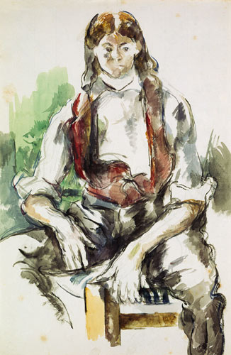 Knabe mit roter Weste from Paul Cézanne