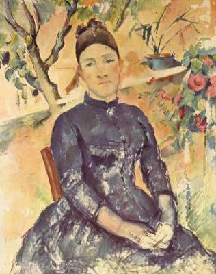 Madame Cézanne im Gewächshaus from Paul Cézanne