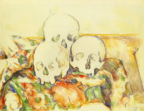 Stillleben mit drei Totenschädeln from Paul Cézanne