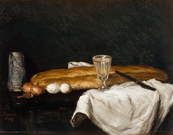 Still life w.bread and eggs