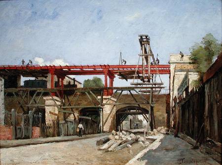 Workers Raising the Ring Road Railway Tracks on the Bridge of the Rue de la Voute, Paris from Paul Desire Trouillebert