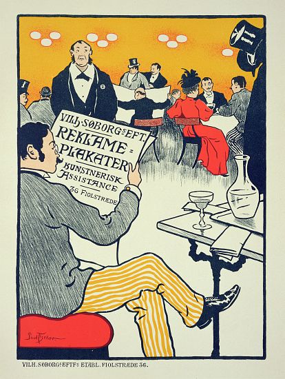Reproduction of a poster advertising 'Wilhelm Soborg', Copenhagen from Paul Fischer