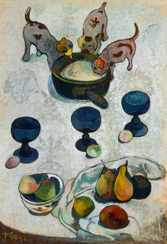 Stilleben mit drei Hündchen from Paul Gauguin