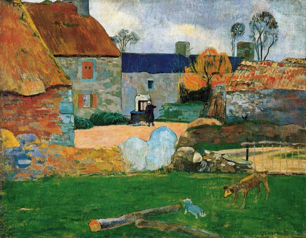 Das blaue Dach oder das Bauernhaus in Pouldu from Paul Gauguin