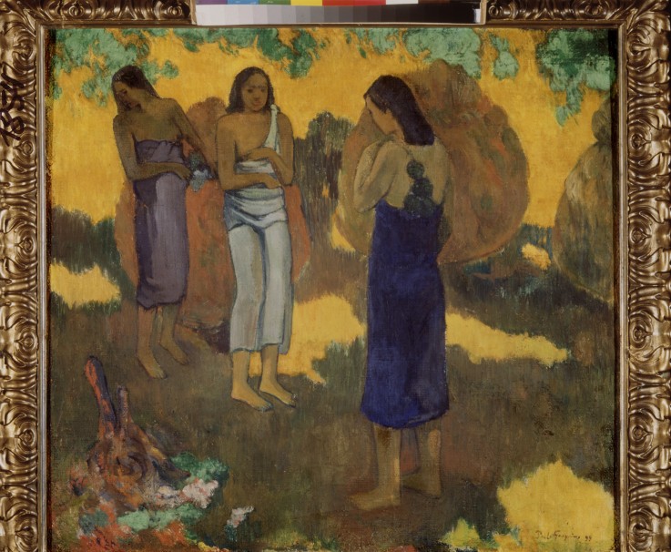 Three Tahitian Women against a Yellow Background from Paul Gauguin