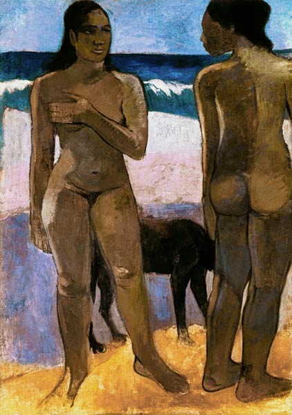 Two Tahitian Women on the Beach from Paul Gauguin
