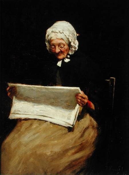 Old Woman Reading a Newspaper from Paul Knight