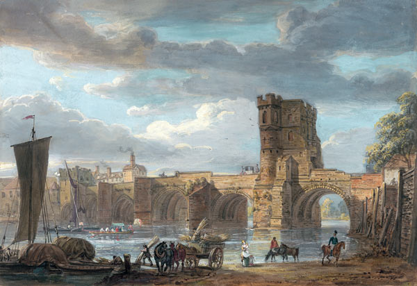 The Old Welsh Bridge, Shrewsbury  on from Paul Sandby