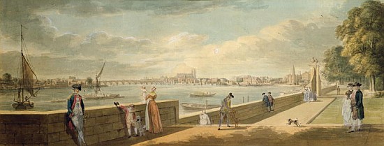 View towards Westminster from the Terrace of Somerset House from Paul Sandby