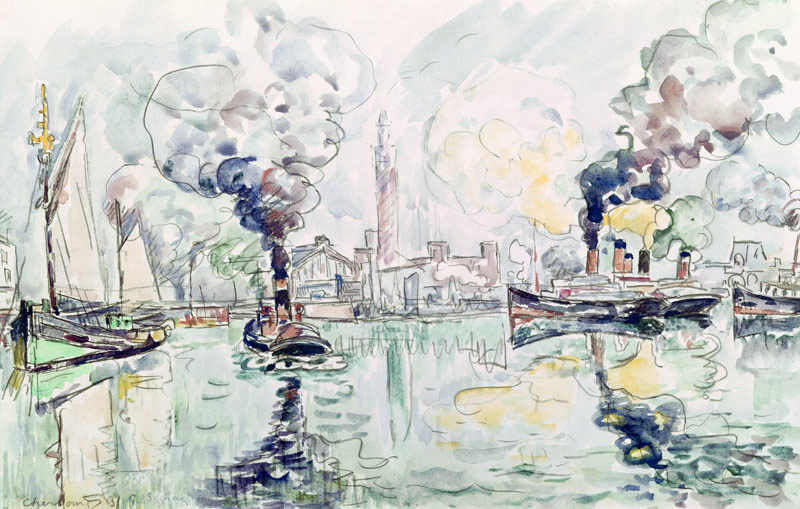 Cherbourg, 1931 (pencil & w/c on paper) from Paul Signac