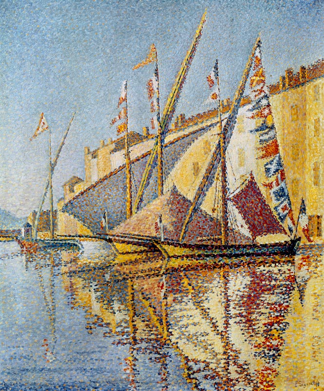 Segelboote im Hafen von St. Tropez. from Paul Signac