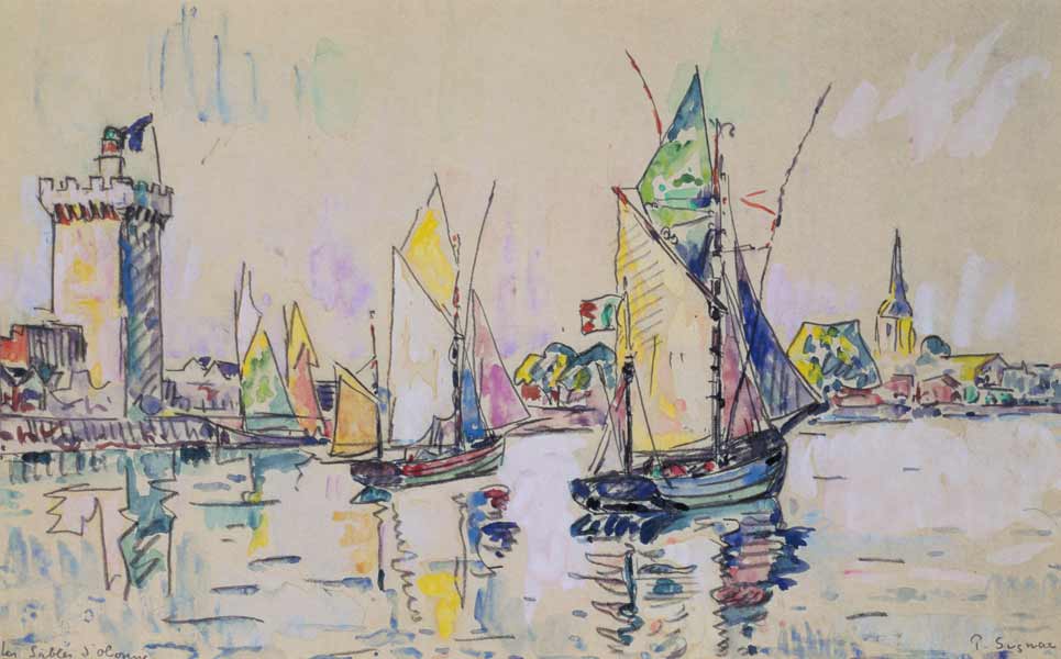 Sailing Boats at Les Sables-d'Olonne (w/c on paper) from Paul Signac