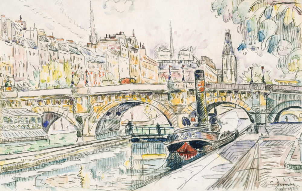 Schlepper am Pont Neuf,Paris (1923) from Paul Signac