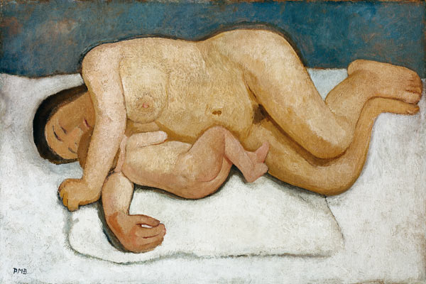 Mutter und Kind - Liegende Akte from Paula Modersohn-Becker