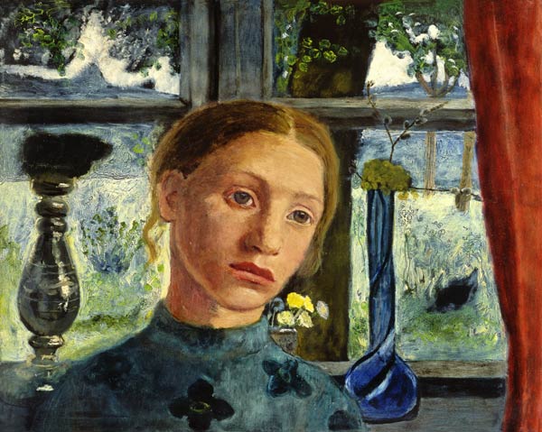 Mädchenkopf vor einem Fenster from Paula Modersohn-Becker