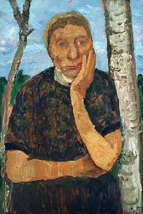 Peasant Woman and Birch Tree