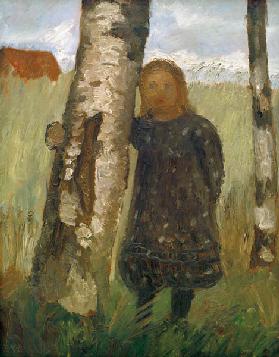 Girl at Birch Tree