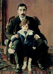 Armand Franzewitsch Auber mit seinem Sohn