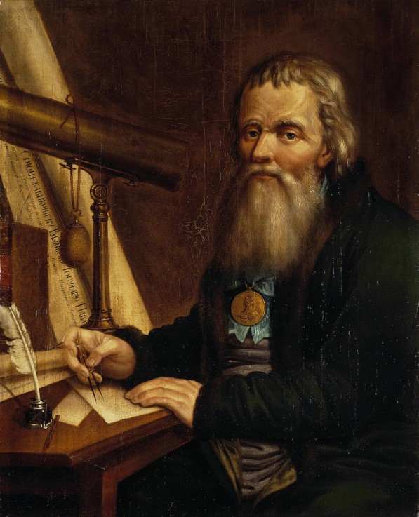 Portrait of the mechanic and inventor Ivan P. Kulibin (1735-1818) from Pawel Petrowitsch Wedenezki