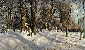 Verschneiter Winterwald im Sonnenlicht. from Peder Moensted