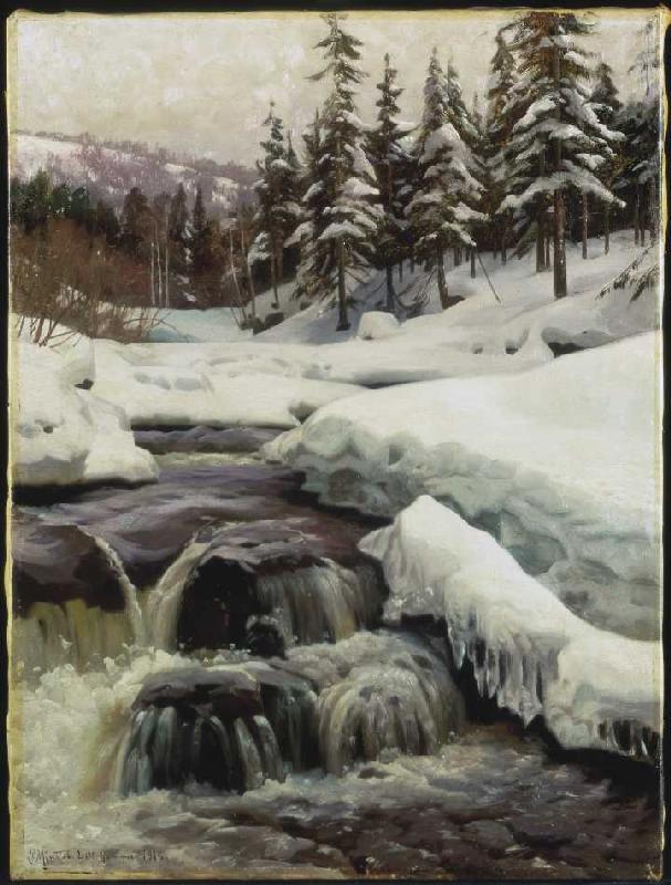 Winterlandschaft mit Gebirgsbach (Lillehammer) from Peder Moensted