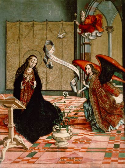 The Annunciation, detail from the Altarpiece of St. Anne and the Virgin from Pedro Berruguete