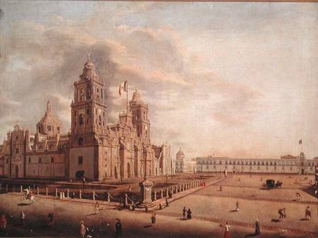 The Catedral Metropolitana and the Palacio Nacional from Pedro Gualdi
