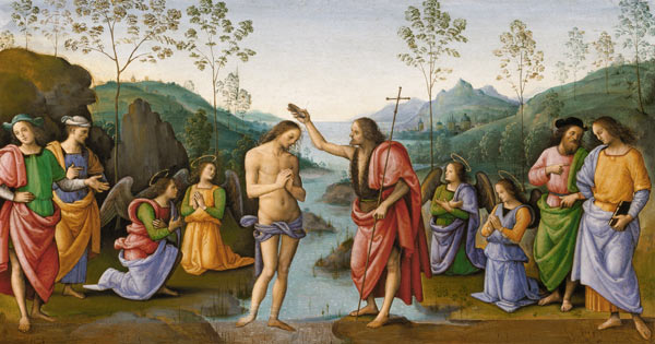 Perugino, Baptism of Christ / Paint. from Perugino (eigentl. Pierto di Cristoforo Vanucci)