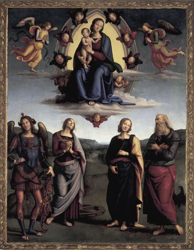 Madonna in der Glorie mit vier Heiligen from Perugino (eigentl. Pierto di Cristoforo Vanucci)
