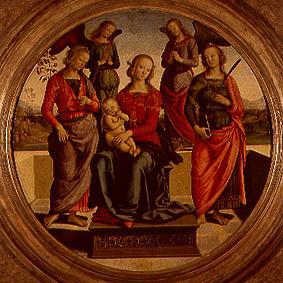 Thronende Madonna umgeben von Engeln und Heiligen from Perugino (eigentl. Pierto di Cristoforo Vanucci)